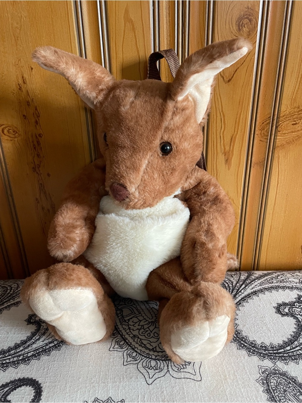 Vintage Plush Kangaroo Backpack Purse unique unisex kids